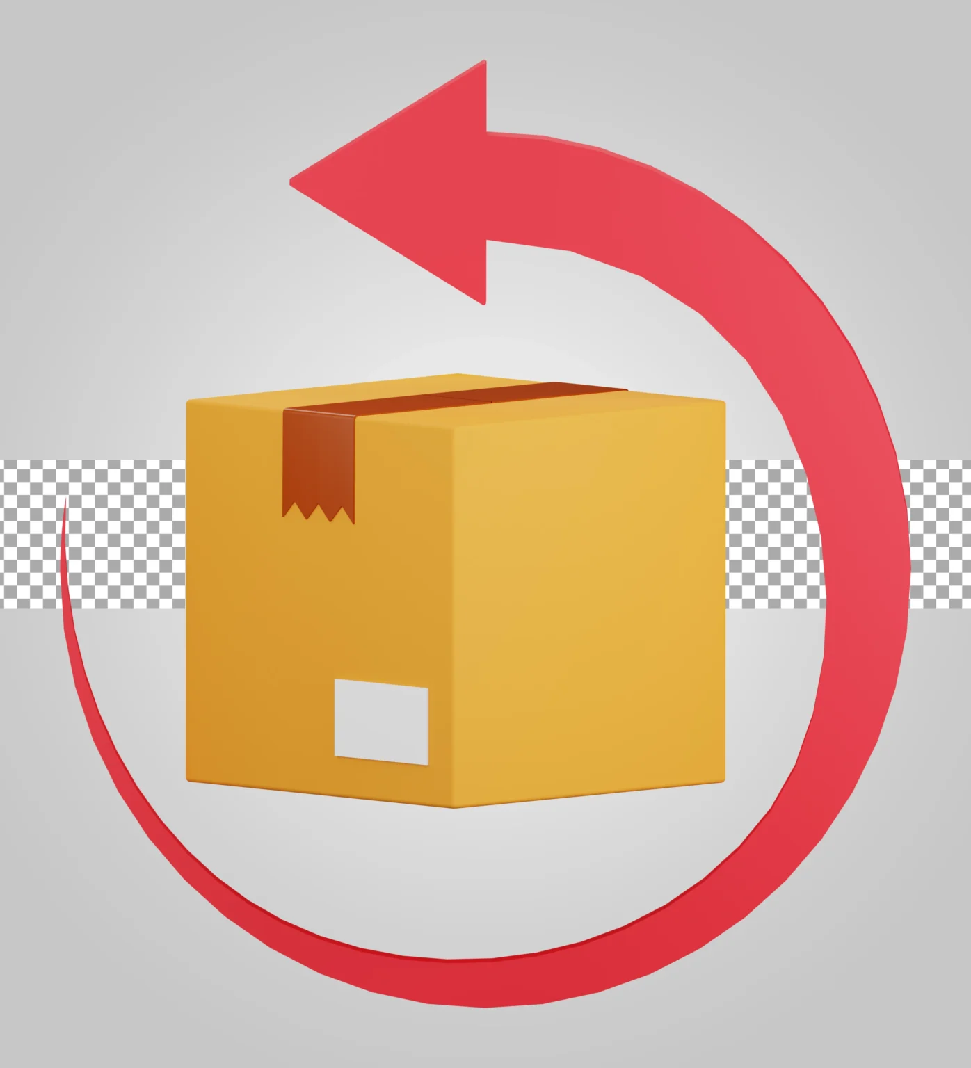 Package return on transparent background
